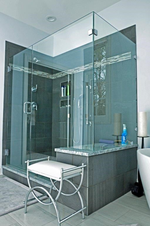 master bath remodel with glass shower
